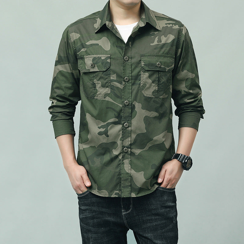 Herren Camouflage Hemd mit Taschen Drune