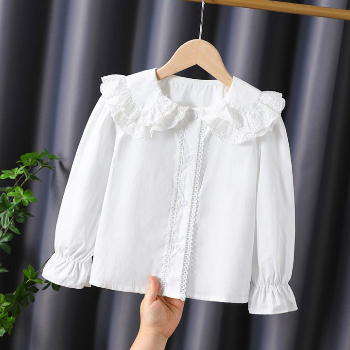 Damen Bluse mit Rüschendetails und romantischen Puffärmeln Drune