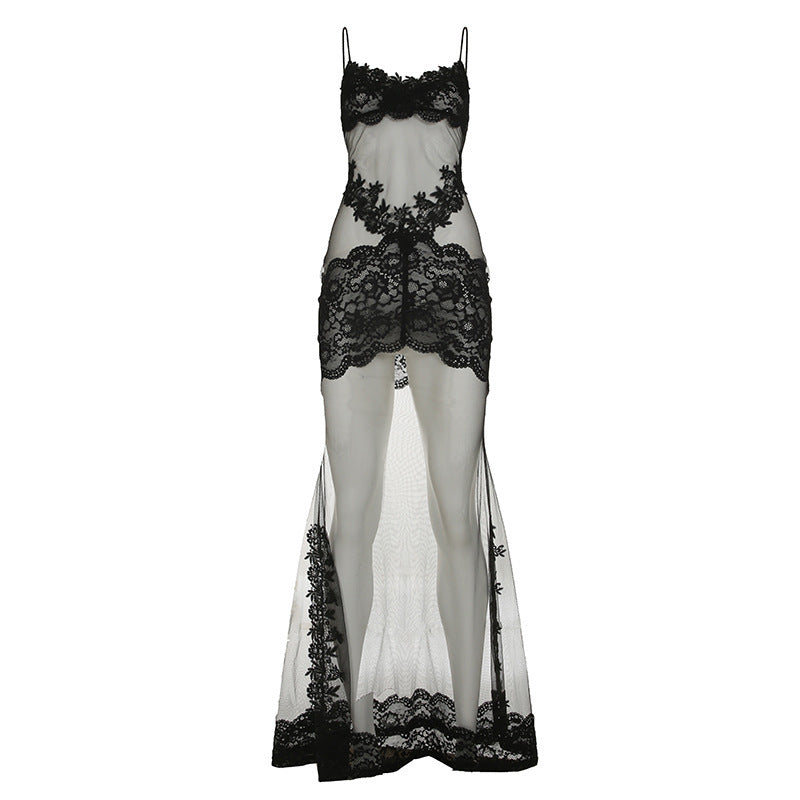 Damen Spitzenkleid mit verführerischen Transparenzen und eleganten Applikationen Drune