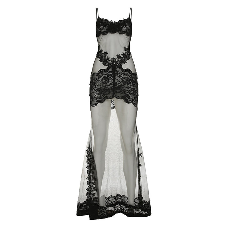 Damen Spitzenkleid mit verführerischen Transparenzen und eleganten Applikationen Drune
