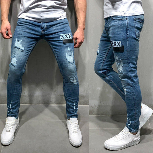 Herren Slim Fit Jeans mit modernen Destroyed-Effekten Drune