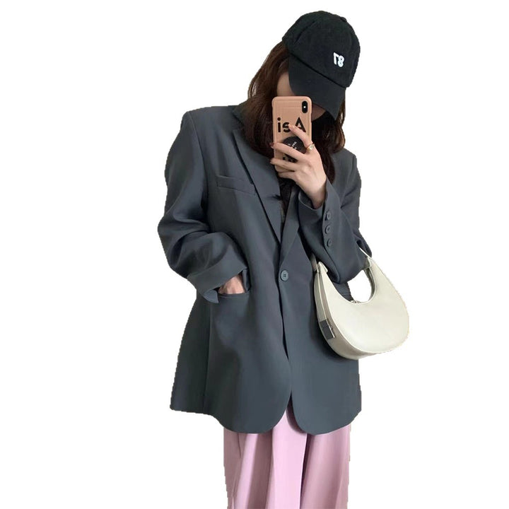 Damen Oversized Blazer aus hochwertigem Material mit Taschen Drune