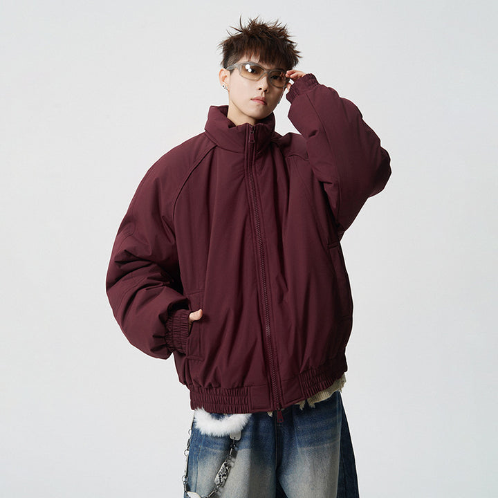 Herren Oversized Windjacke mit Stehkragen und elastischen Bündchen Drune