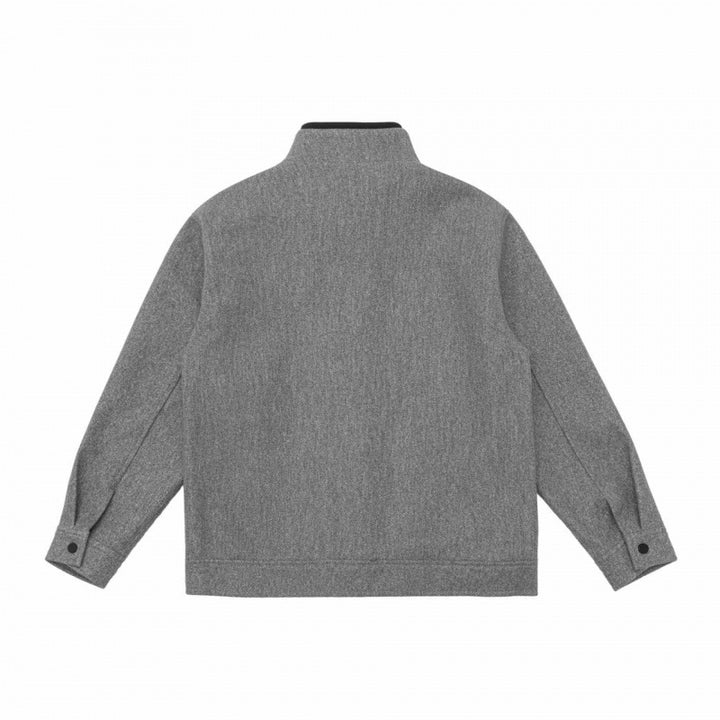 Herren Kurz geschnittene Wollmix‑Blousonjacke mit Stehkragen, verdeckter Knopfleiste und schlichter Silhouette Drune