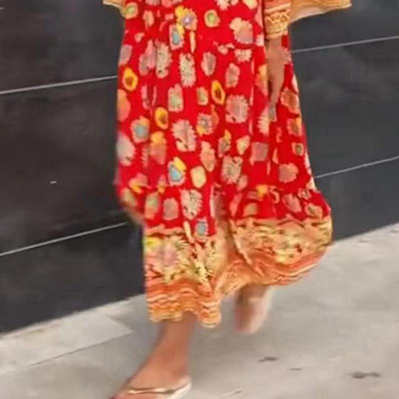 Femme Bohemian Floral Kaftan Kleid Drune