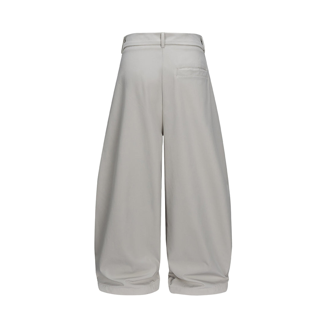 Damen Weite Culotte-Hose mit hoher Leibhöhe, Kellerfalten und verkürztem Saum Drune