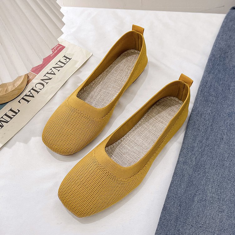 Damen Bequeme Slip-On Ballerinas mit atmungsaktiver Obermaterialstruktur Drune