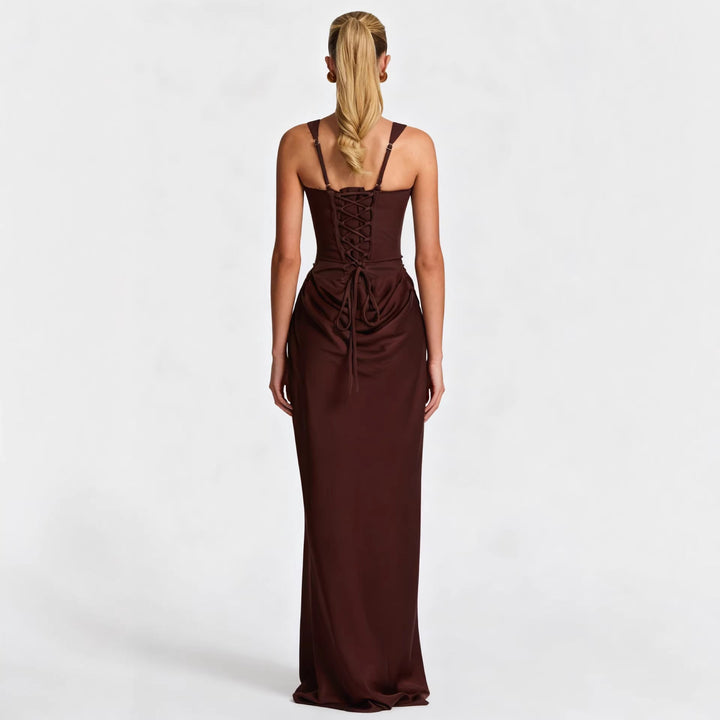 Damen Elegantes und figurbetontes Abendkleid mit vollständig gefüttertem Rock Drune