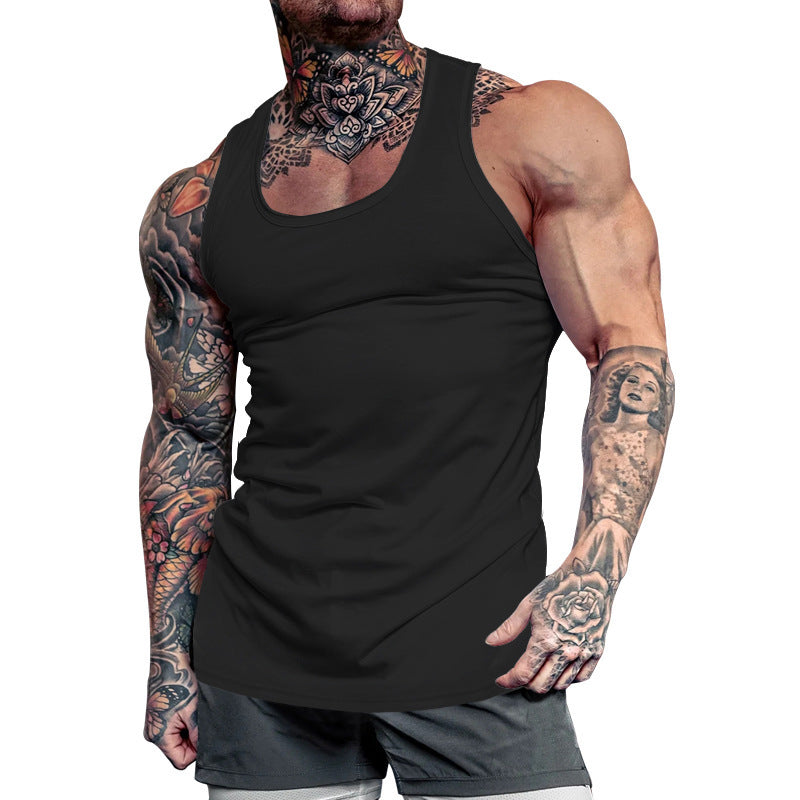 Herren Ärmelloses Sport-Tanktop aus atmungsaktivem Baumwollmix mit feuchtigkeitsableitenden Eigenschaften Drune