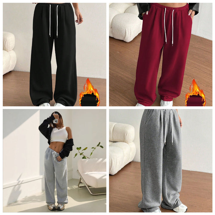 Damen Legere Freizeithose mit elastischem Bund und Bindegürtel Drune