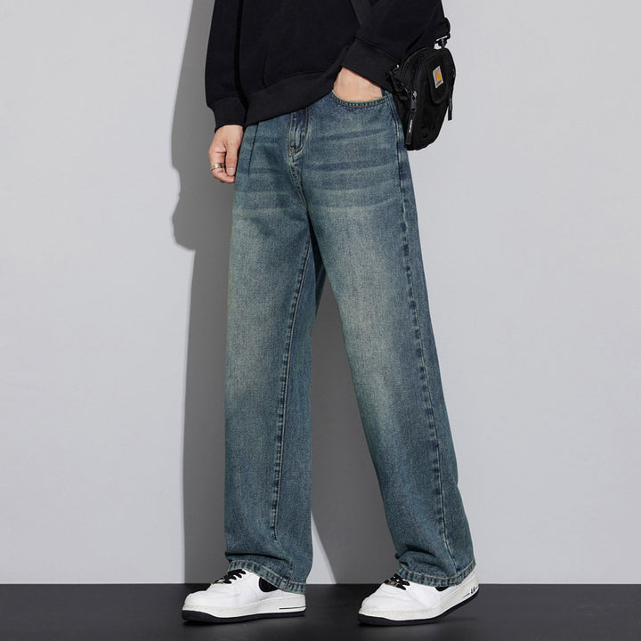 Herren Weite Denim-Jeans im Vintage-Look mit tiefer Leibhöhe und lässiger Passform Drune