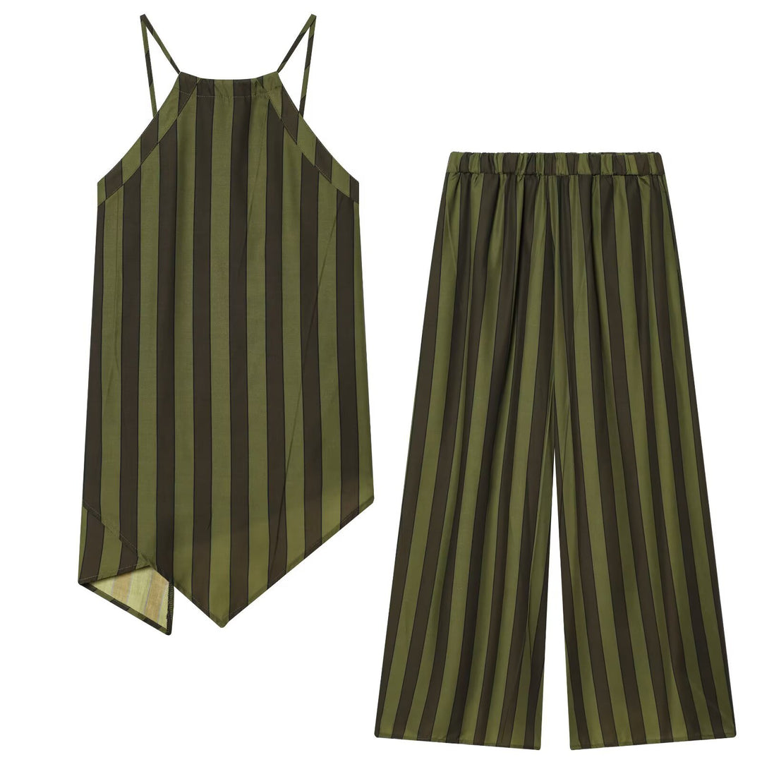 Damen elegante, weite Hose im modernen Streifenlook Drune