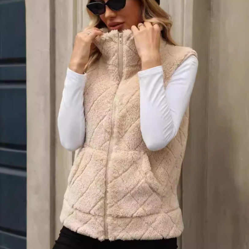 Damen Fleece-Weste mit modernem Steppmuster und praktischen Taschen Drune