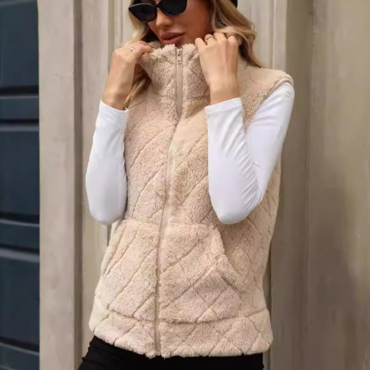 Damen Fleece-Weste mit modernem Steppmuster und praktischen Taschen Drune