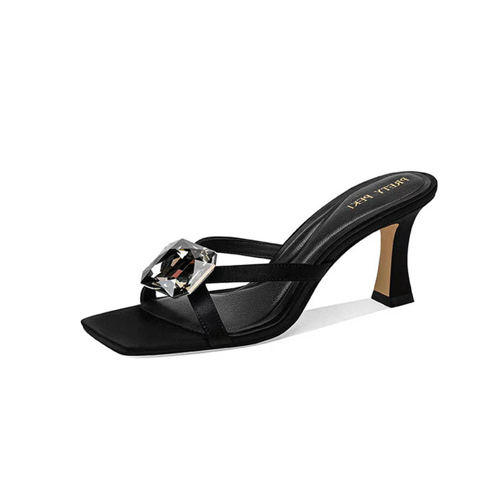 Damen Schmuckstein-Pantolette mit quadratischer Spitze und mittelhohem Absatz Drune