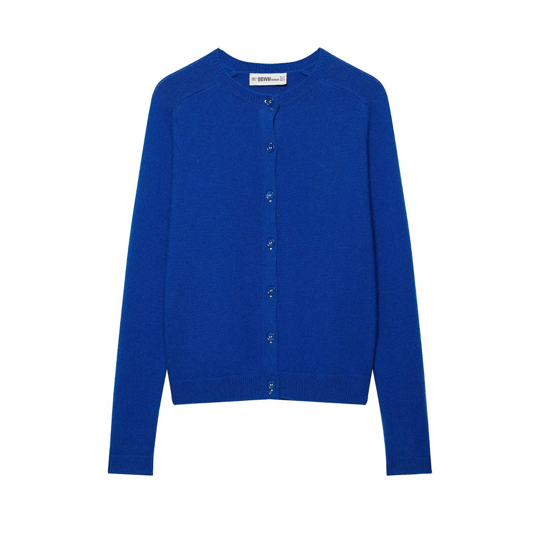 Damen Feinstrick-Cardigan mit Rundhalsausschnitt und durchgehender Knopfleiste Drune