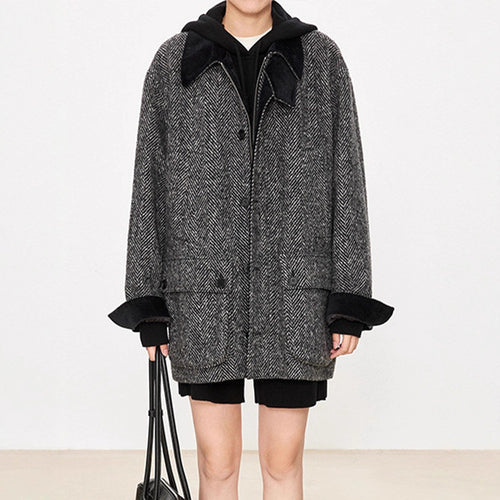 Damen Übergangsjacke im modernen Herringbone-Design Drune