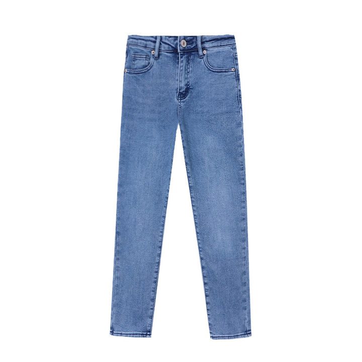 Damen hoch taillierte Jeans im modernen Schnitt mit schmalem Bein Drune