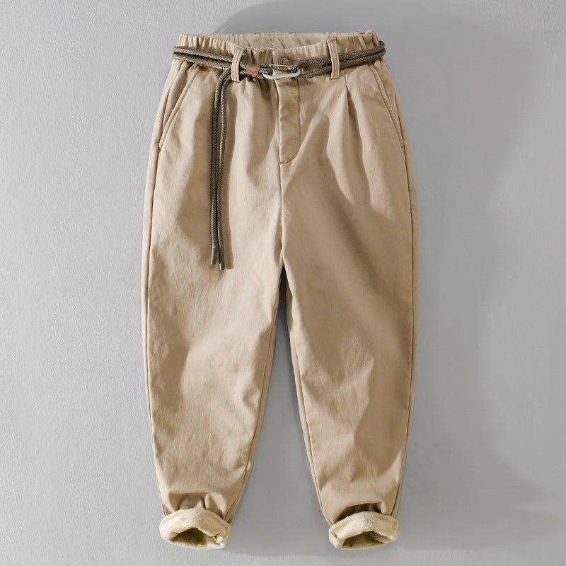 Damen Gefütterte Chinohose mit elastischem Bund und schmal zulaufenden Beinen Drune
