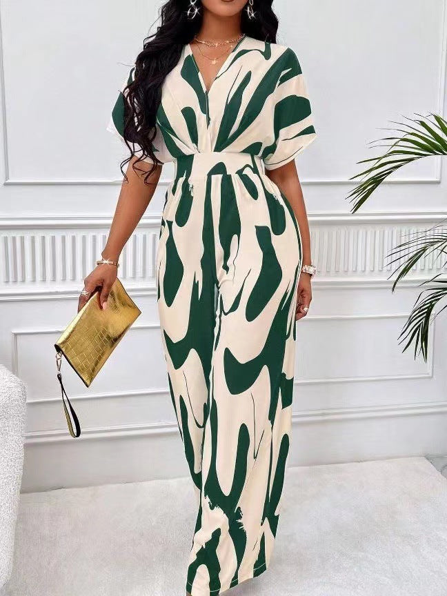 Damen Eleganter Jumpsuit mit weit geschnittenem Bein und raffiniertem Design Drune