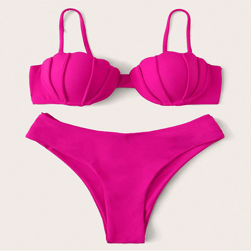Damen Bikini-Set mit besonderer Muschelform und hohem Bund Drune