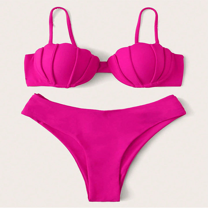 Damen Bikini-Set mit besonderer Muschelform und hohem Bund Drune