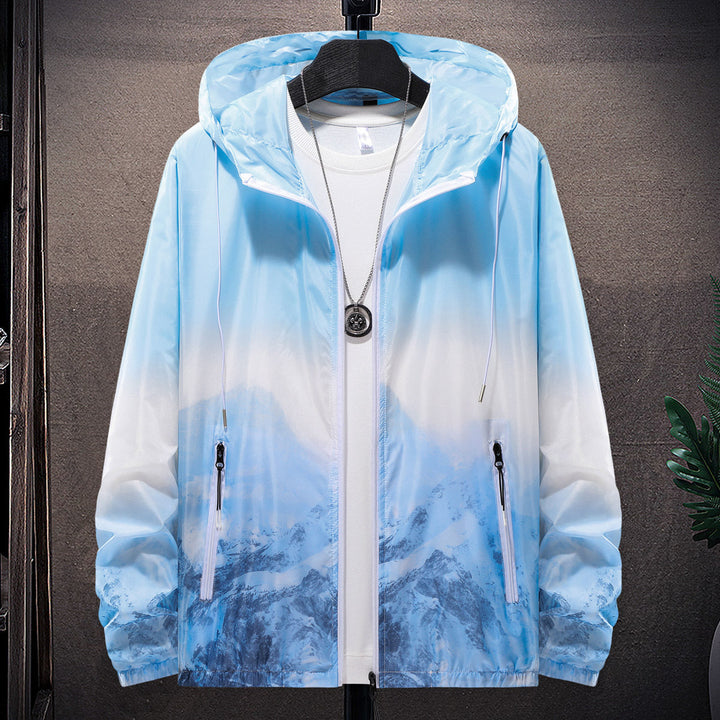 Herren Wind- und wasserfeste leichte Jacke mit einstellbarer Kapuze und reflektierenden Details Drune