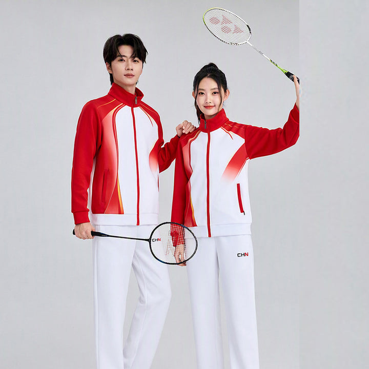 Unisex Badminton-Trainingsset mit Funktionspolo und sportlicher Jogginghose Drune