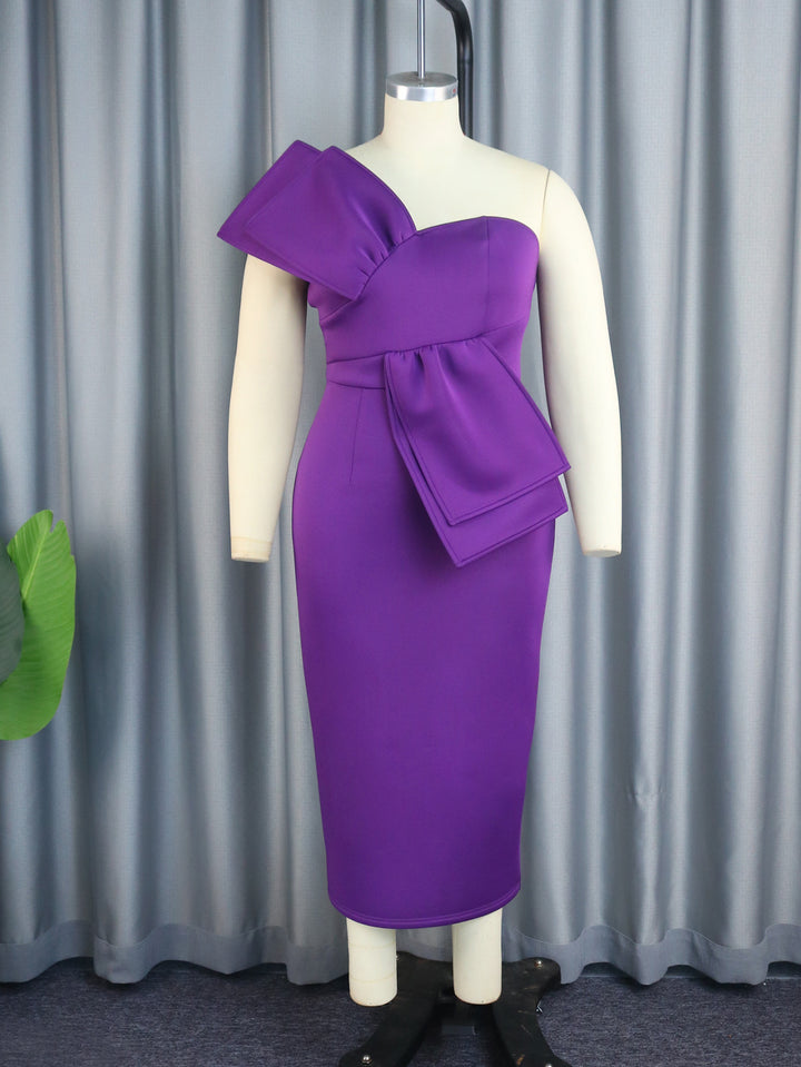 Damen Etuikleid mit asymmetrischem Design und voluminösem Schleifendetail Drune