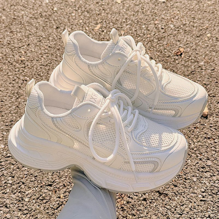 Damen Chunky Sneakers mit atmungsaktiver Mesh-Oberfläche und gepolsterter Sohle Drune