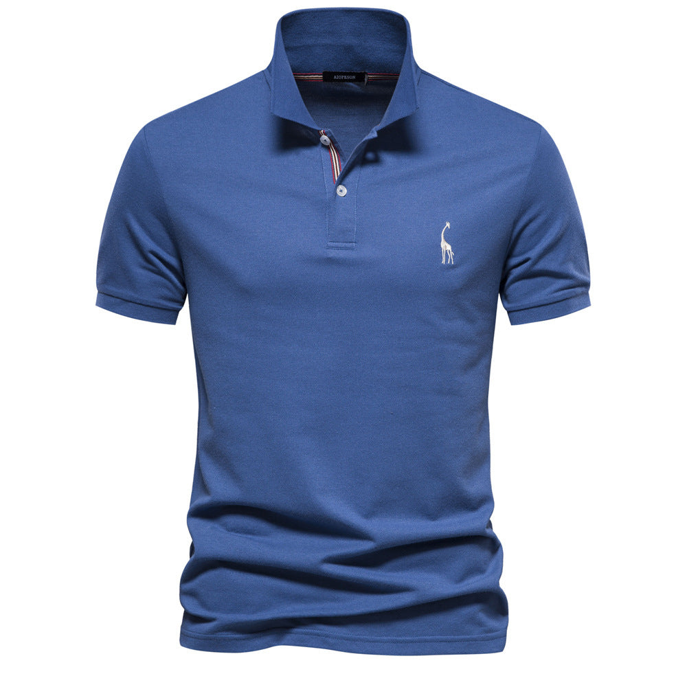 Herren klassisches Poloshirt aus atmungsaktiver Baumwolle mit modischem Kragen Drune