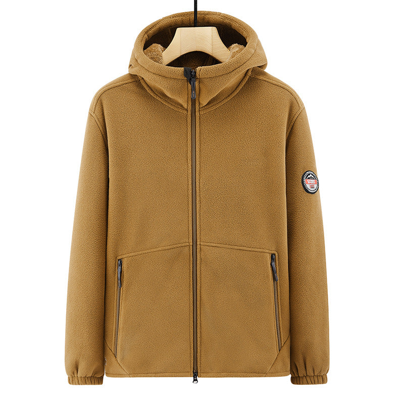 Herren Fleecejacke mit Kapuze Drune