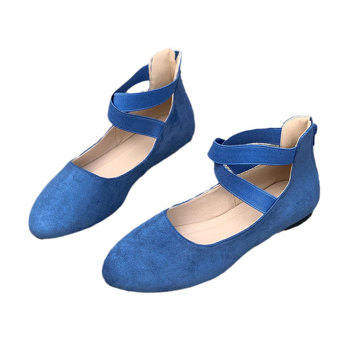 Damen Ballerinas mit elastischen Kreuzgurten Drune