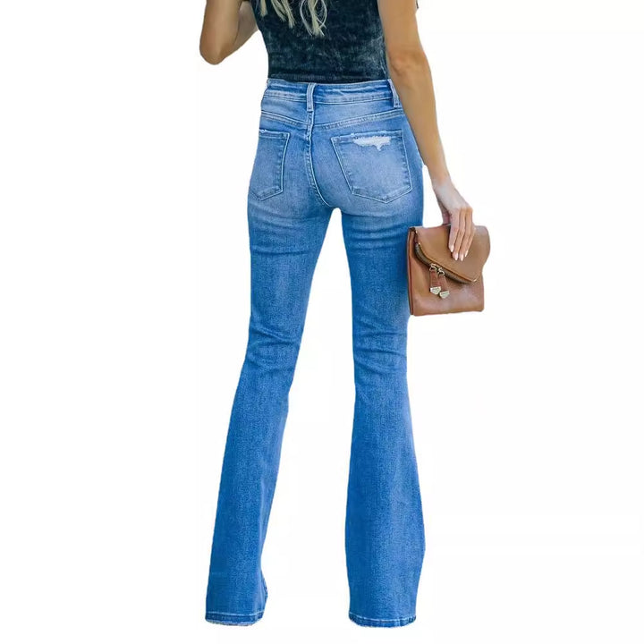 Damen Weitgeschnittene Jeans mit Destroyed-Details Drune