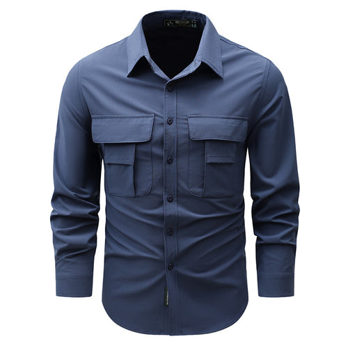 Herren nan robustes Outdoor-Utility-Hemd mit verschließbaren Brustklappen und Ripstopgewebe Drune