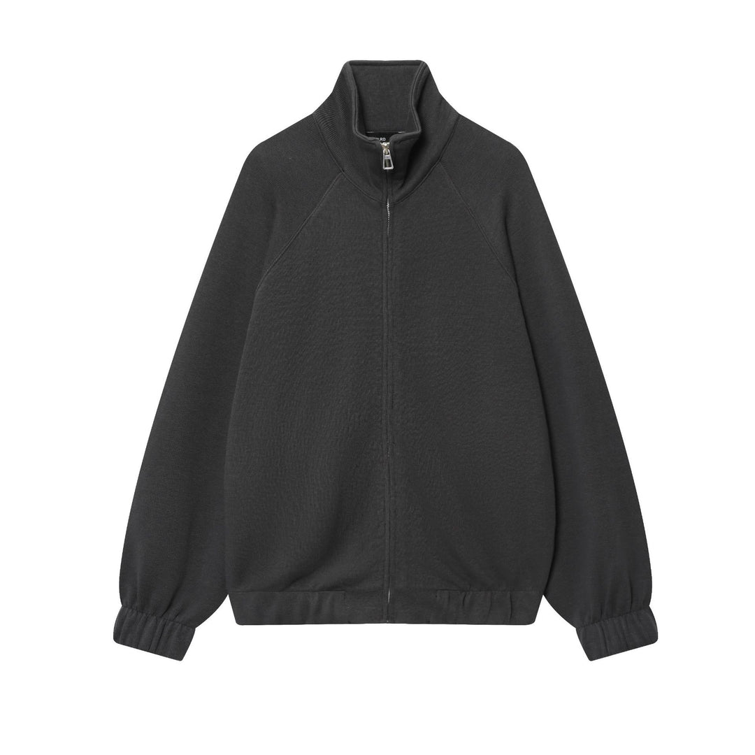 Damen nan loungiges Sweatsuit-Zweiteiler mit Reißverschluss-Stehkragen, elastischem Saum und weitem Highwaist-Hosenbein Drune