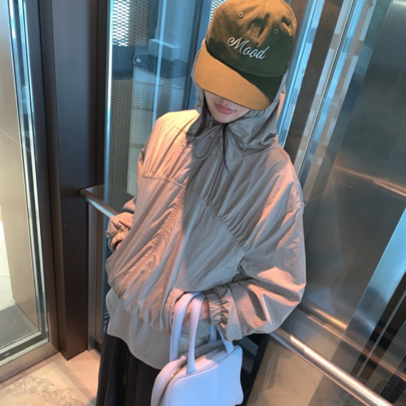 Damen athletische Übergangsjacke mit verstellbarem Kordelzug Drune