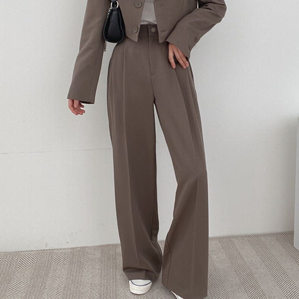 Damen Weit geschnittene Hochtaillierte Hose Drune