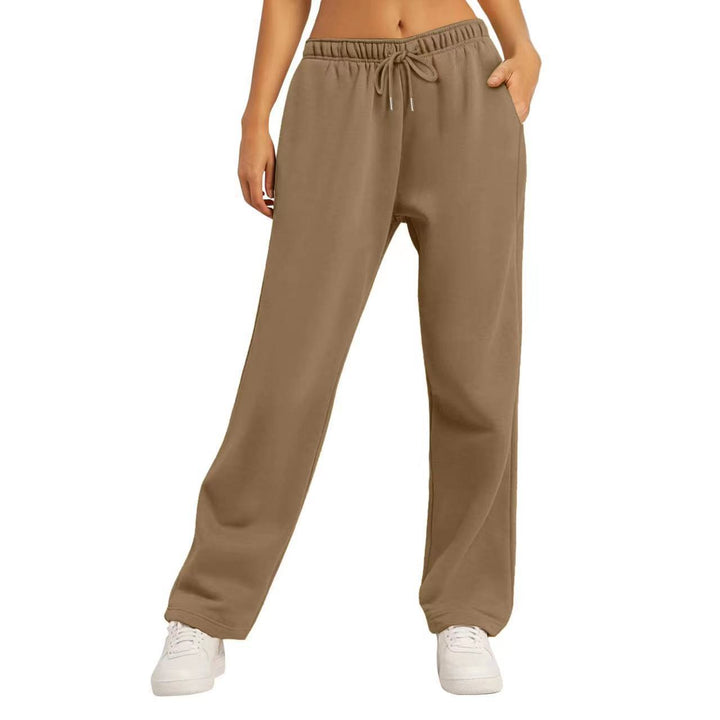 Damen nan weiter Highwaist Palazzo-Jogger mit elastischem Komfortbund, Kordelzug und seitlichen Eingrifftaschen Drune