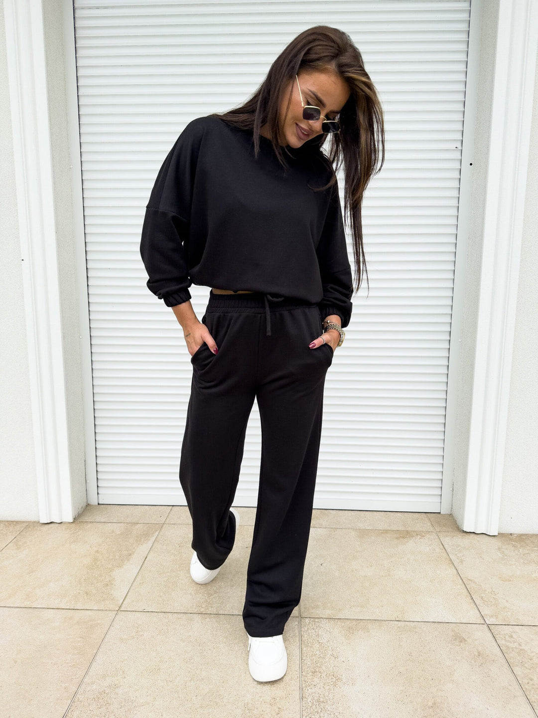 Damen gemütlicher Hoodie und Jogginghose Set Drune