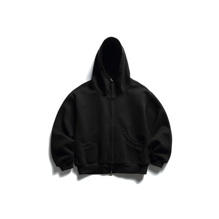 Unisex Oversize Zip-Hoodie mit hohem Kragen und Kängurutaschen Drune