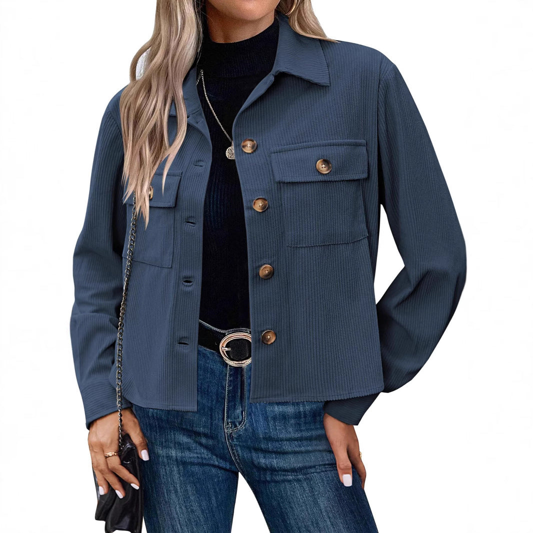 Drune | Damen Cordjacke mit Brusttaschen