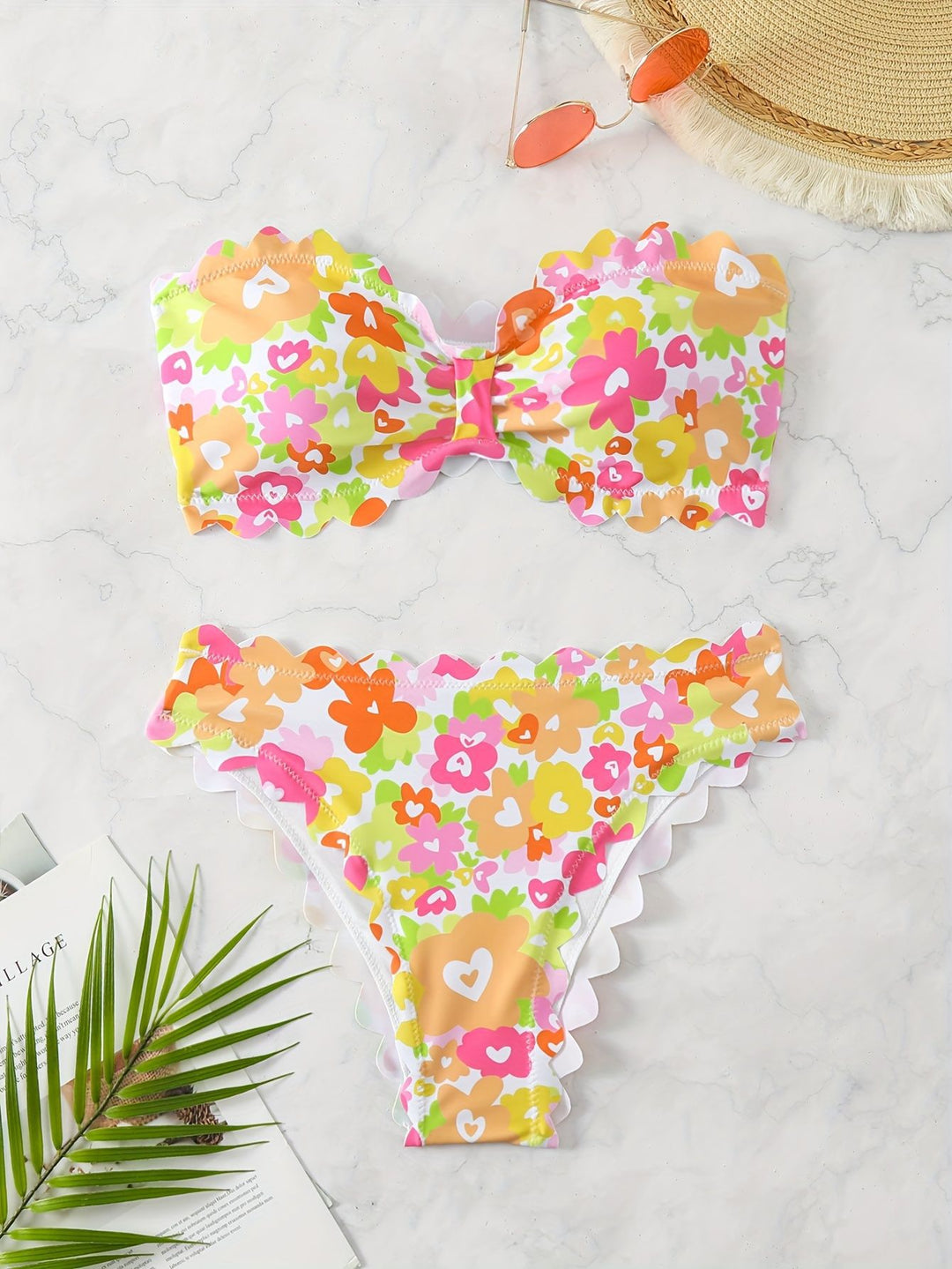 Damen Bikini-Set mit floralem Muster Drune