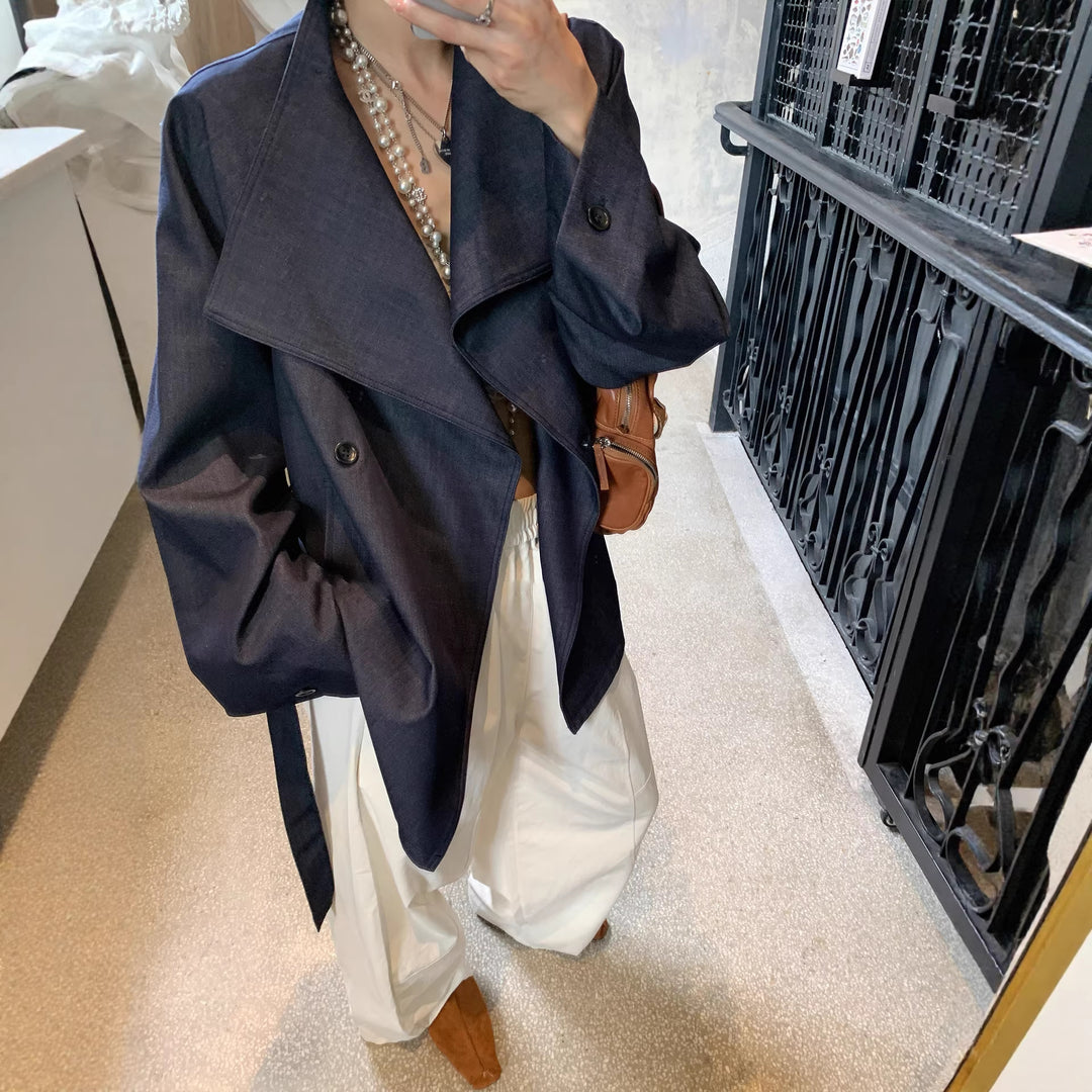 Damen Modische Oversized Blazerjacke Drune