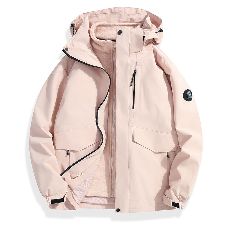 Herren Leichte Softshell-Regenjacke mit herausnehmbarem Fleecefutter, versiegelten Nähten und Multifunktions‑Taschen Drune