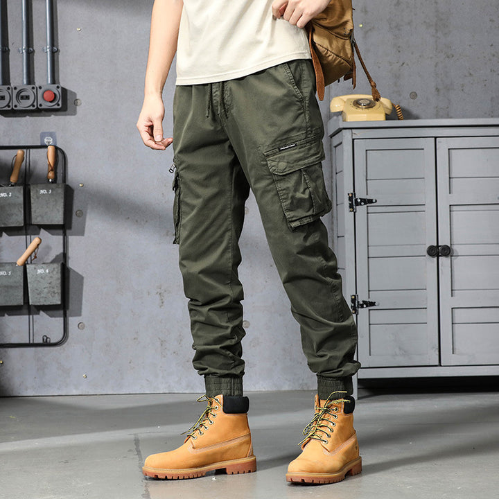 Herren Cargo-Joggerhose mit Tunnelzug, Multifachtaschen und geripptem Knöchelabschluss Drune