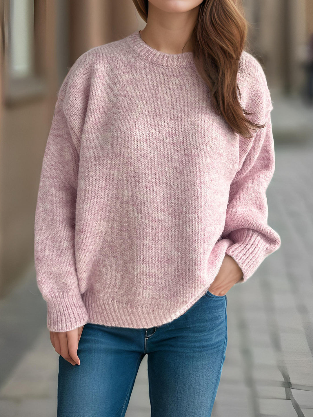 Damen Grobstrickpullover mit großzügigen Ärmeln und modernem Schnitt Drune