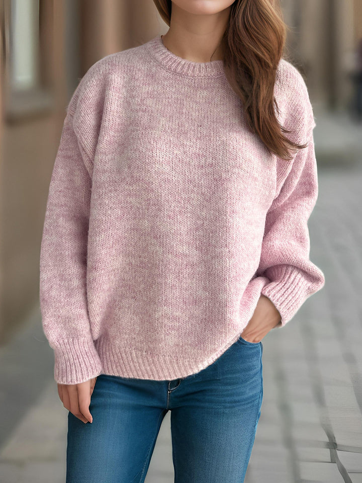 Damen lässiger Oversize-Pullover mit strukturiertem Maschenmuster Drune