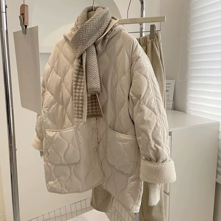 Damen Kuschelige gesteppte Jacke mit großen Taschen Drune