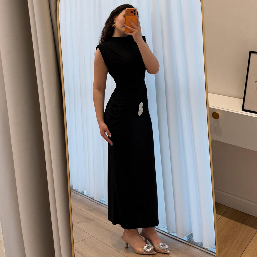 Damen Maxikleid mit raffiniertem Wickeleffekt und schmalem Schnitt Drune